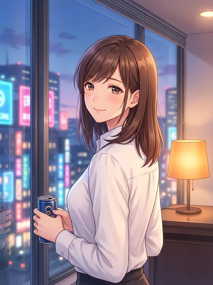 After Hours — AI visual novel cover art