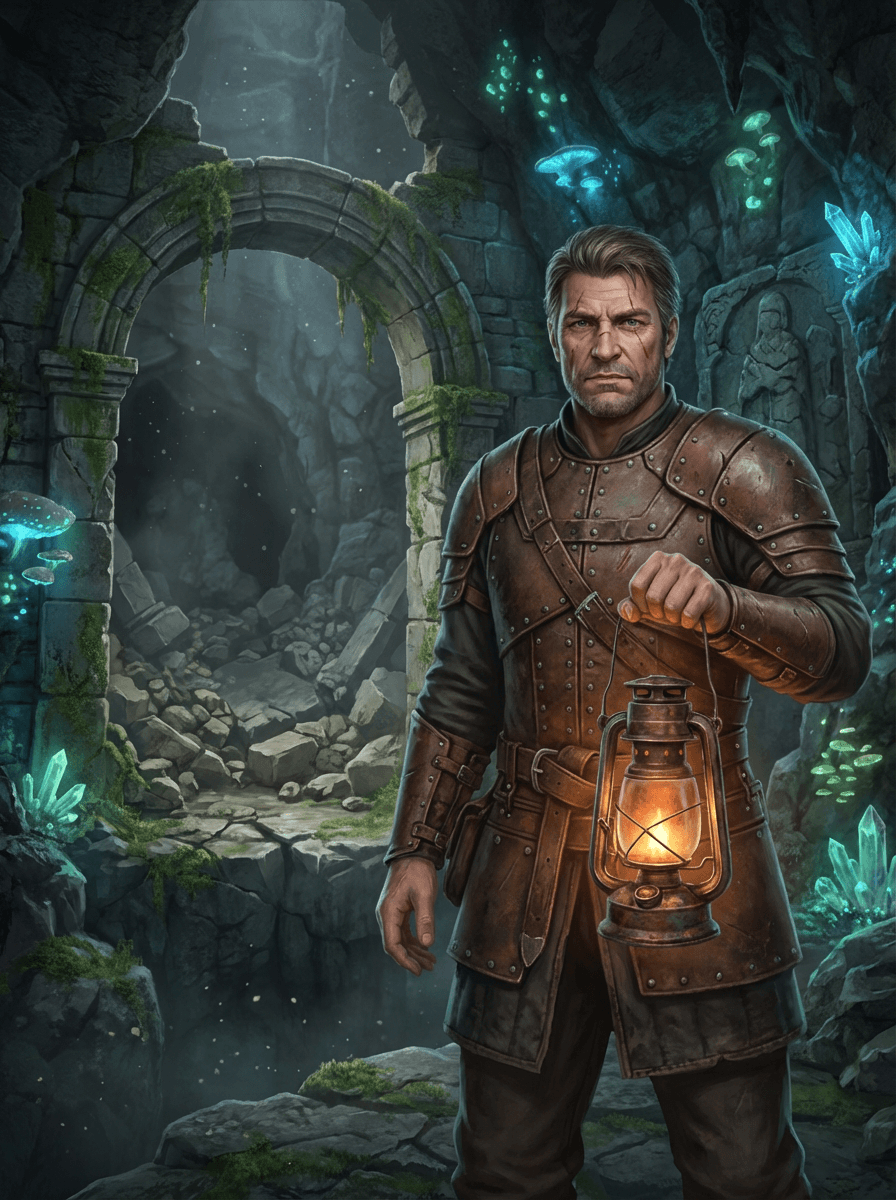 Depths of Ember — AI visual novel cover art