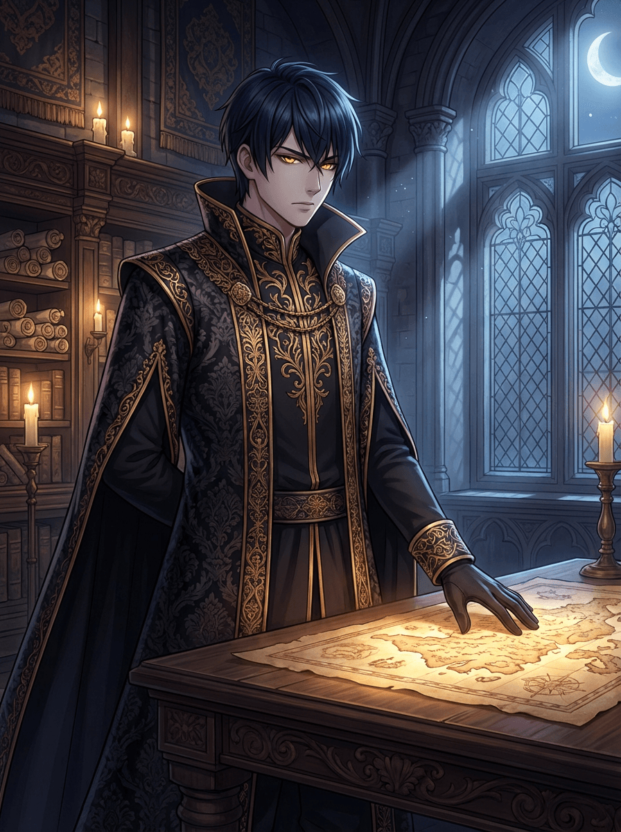 Moonlit Oath — AI visual novel cover art