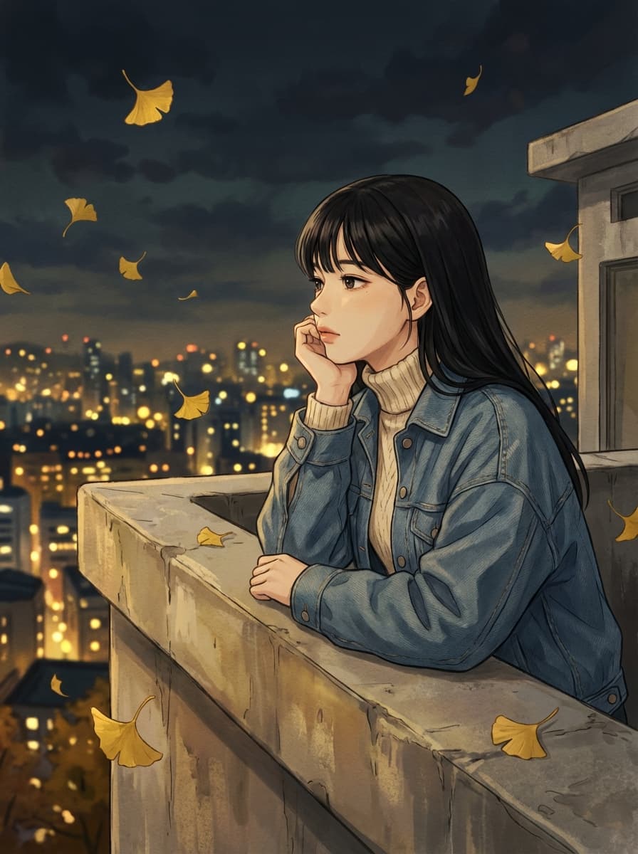 Rooftop Memories — AI visual novel cover art